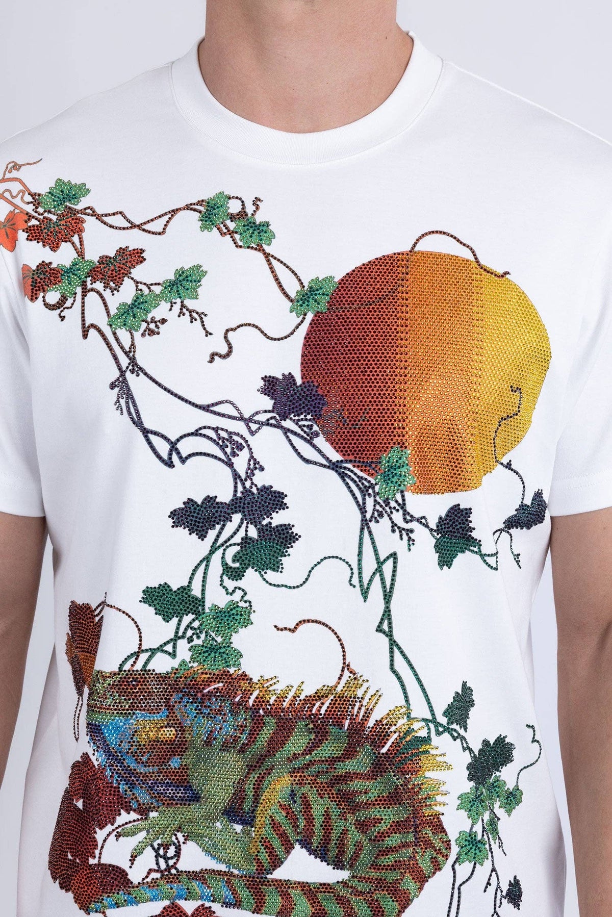 Laurent Tropical Iguana Rhinestone T-Shirt