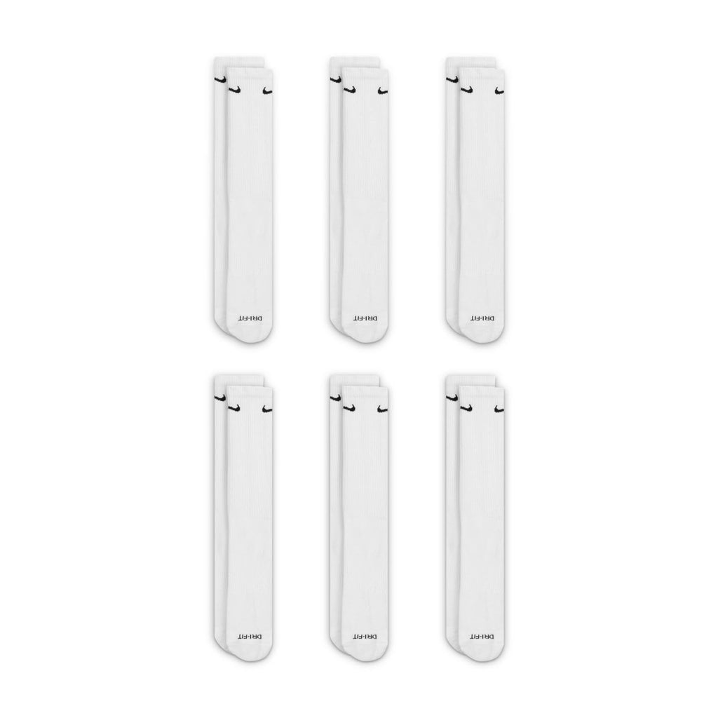 Nike Everyday Plus Cushion Crew Socks 6-Pair Pack White/Black MD (US Men's Shoe