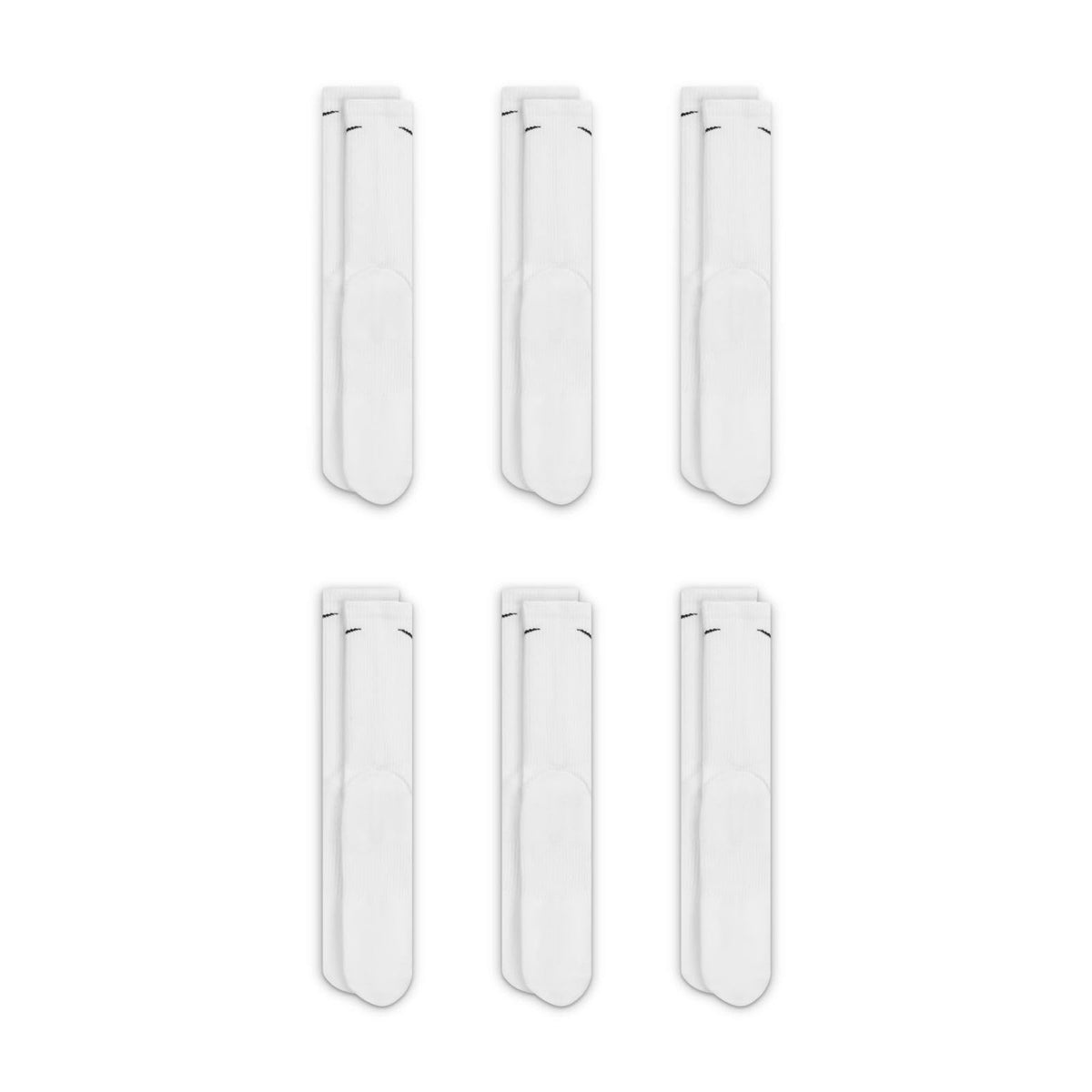 Nike Everyday Plus Cushion Crew Socks 6-Pair Pack White/Black MD (US Men's Shoe
