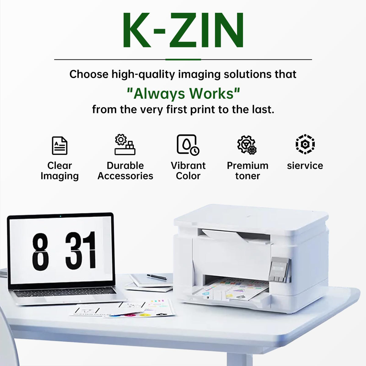 K-ZIN MS521 56F1000 Black Toner Cartridge with Chip 6000 Page