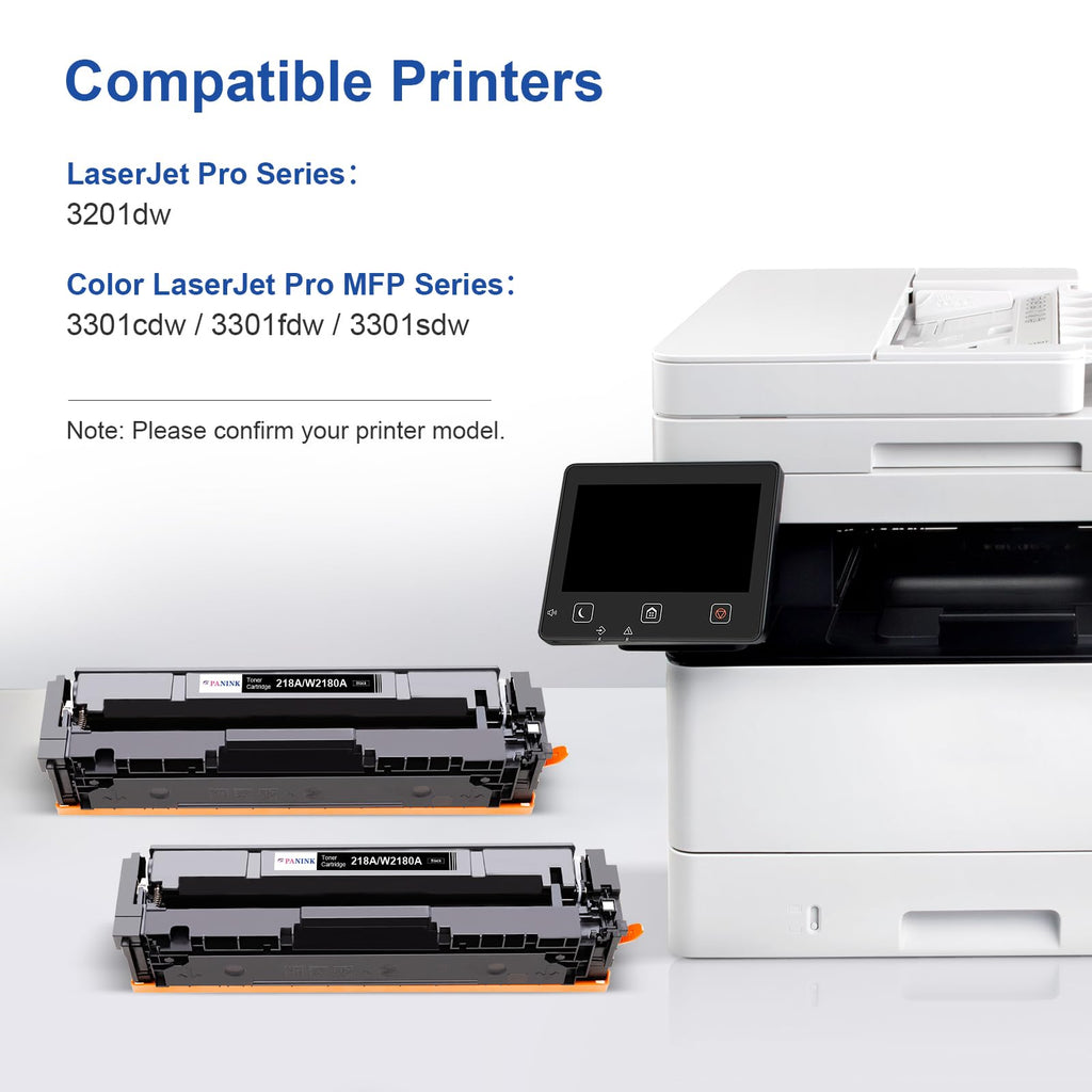 2PK PANINK 218A W2180A Black Toner No Chip for HP MFP 3301fdw 3301cdw 3201dw