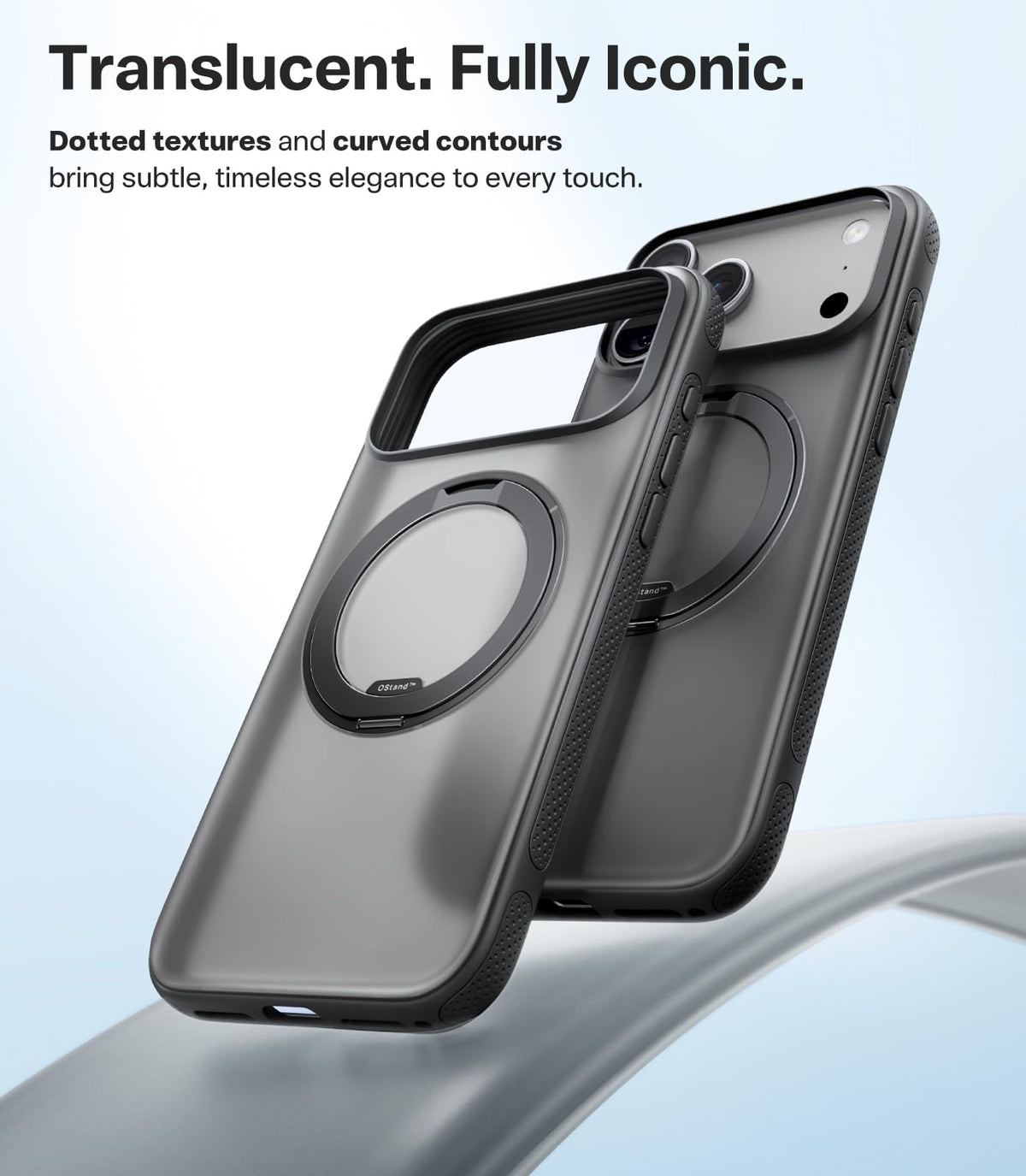 TORRAS 360 Magnetic Stand Case for iPhone 17 Pro Max MagSafe Obsidian Black