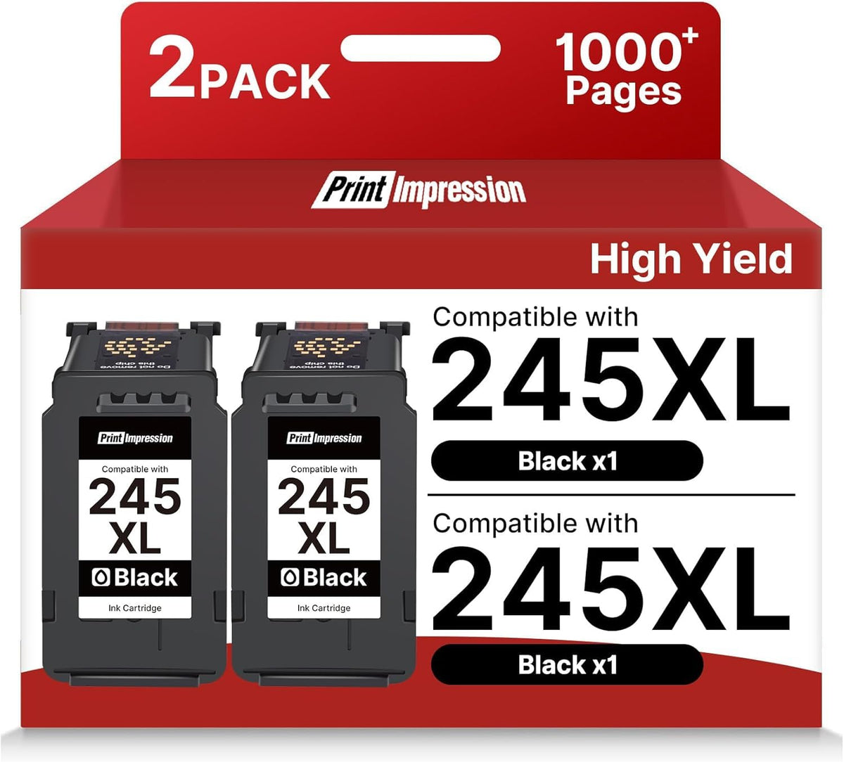 245XL Ink Cartridge Replacement for Canon 245XL Black Ink PG-245XL (2 Pack)