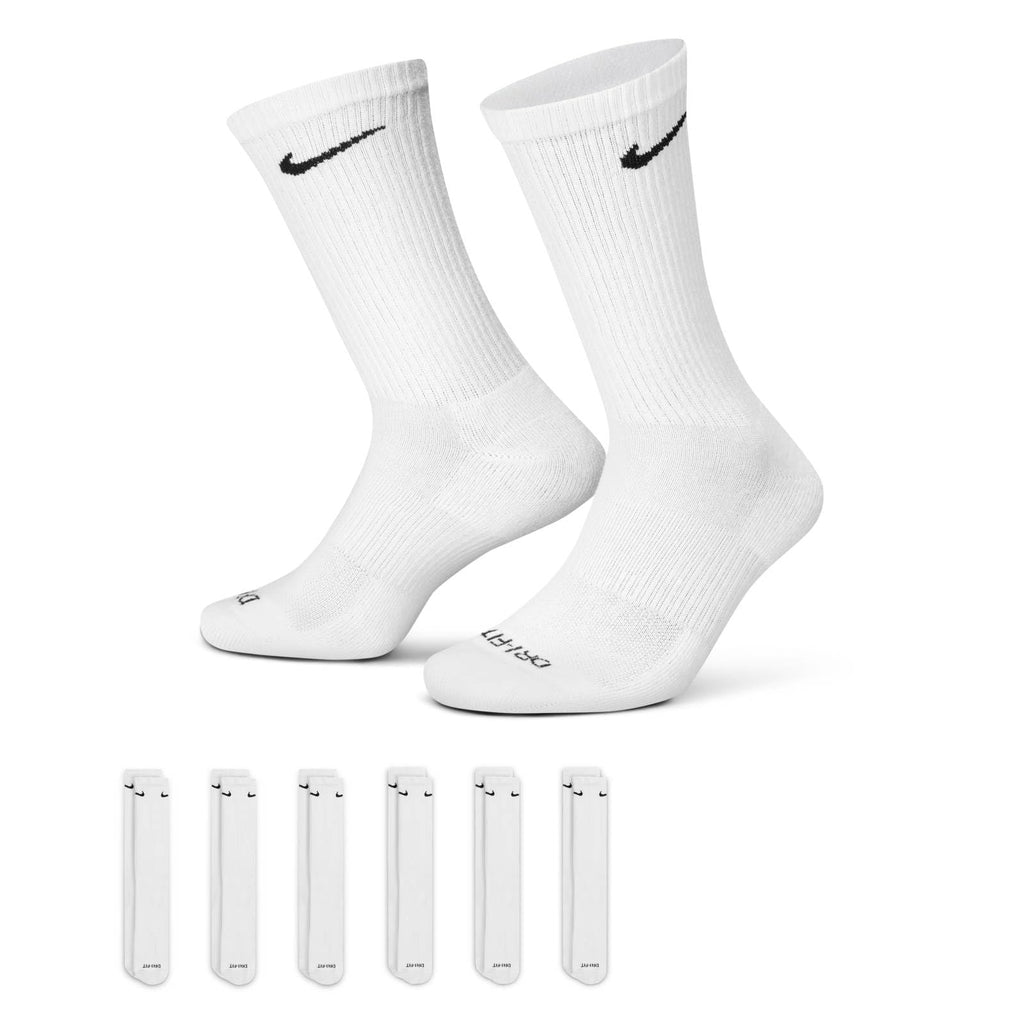 Nike Everyday Plus Cushion Crew Socks 6-Pair Pack White/Black MD (US Men's Shoe