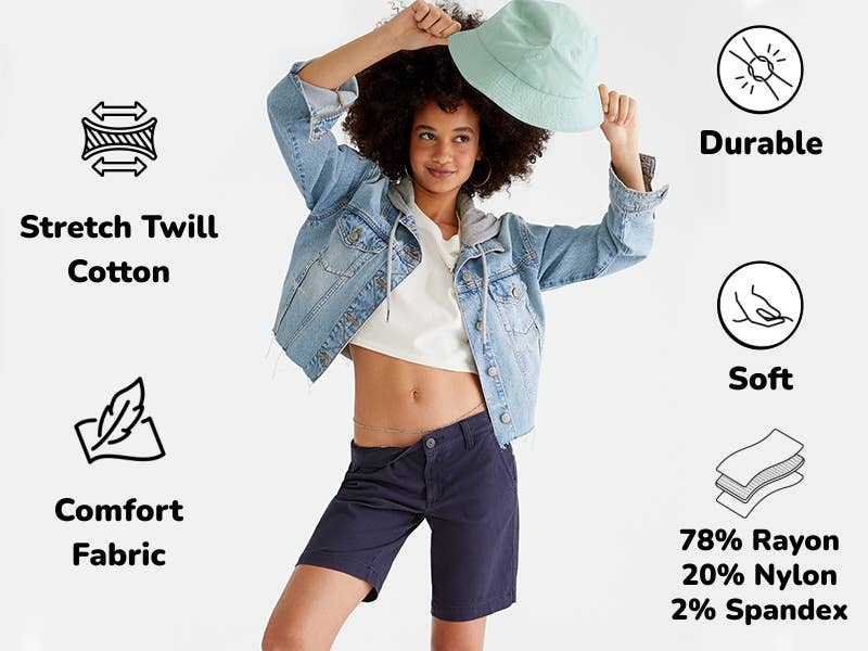 Women's School Uniform Super Stretch Bermuda Shorts