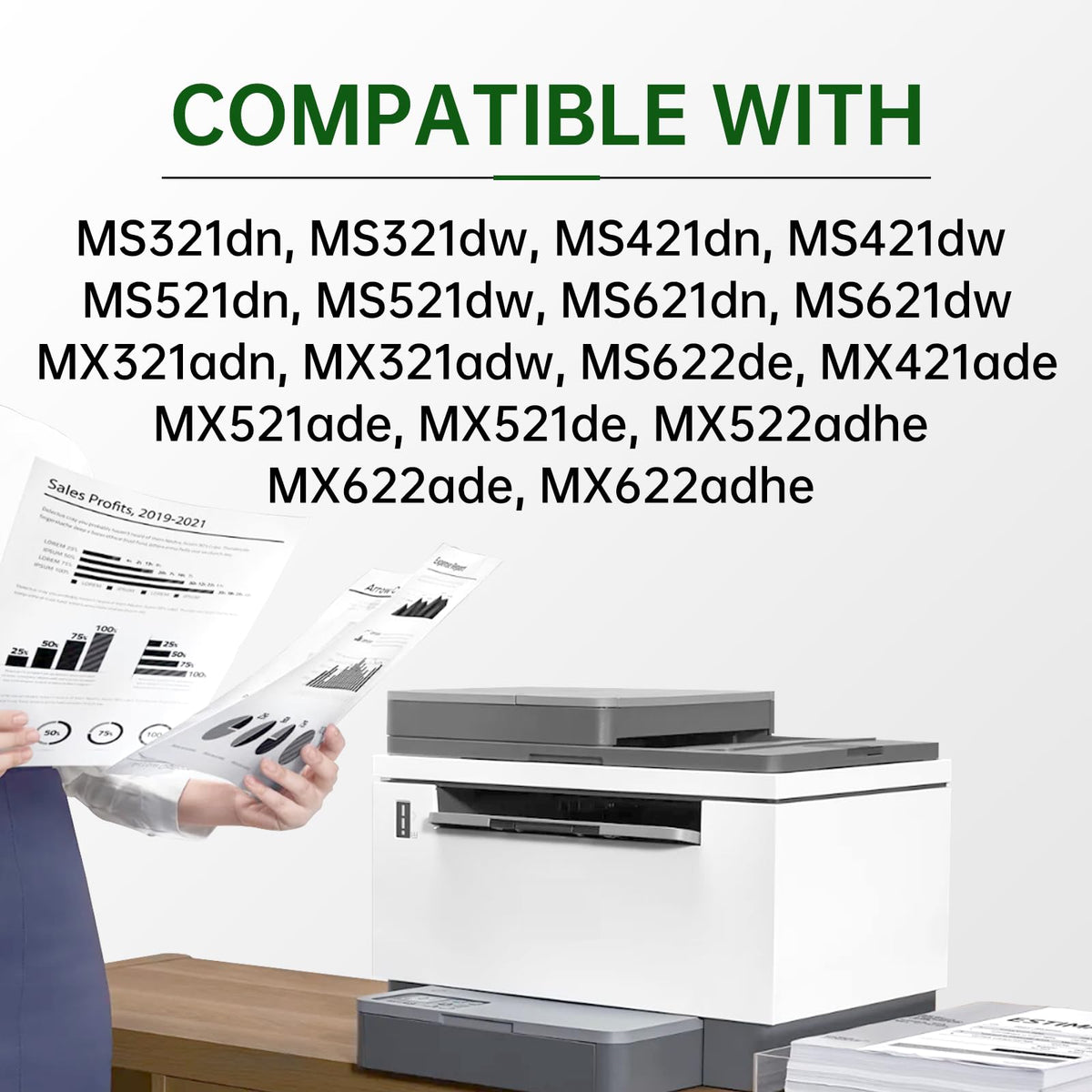 K-ZIN MS521 56F1000 Black Toner Cartridge with Chip 6000 Page