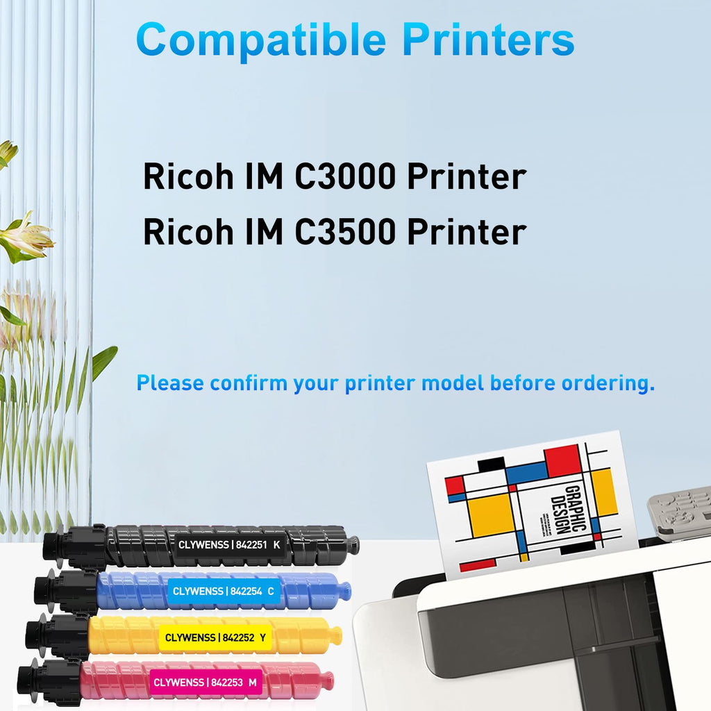 CLYWENSS IM C3000 C3500 Toner Set 842251 842252 842253 842254 4-Pack