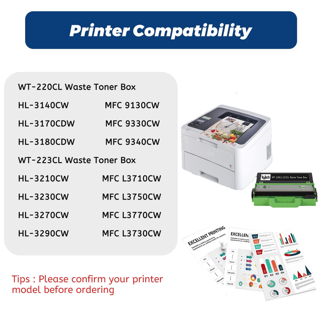 ManyJets WT-220CL WT-223CL Waste Toner Box for Brother HL MFC Series