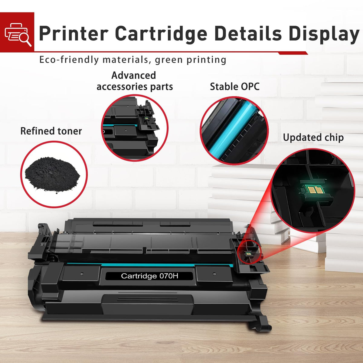 Corapipo 070H High Yield Toner Cartridge - Replacement for Canon 070 Black Toner