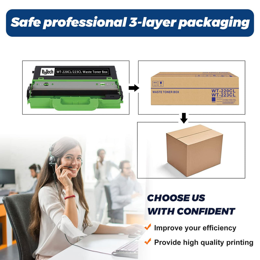 ManyJets WT-220CL WT-223CL Waste Toner Box for Brother HL MFC Series