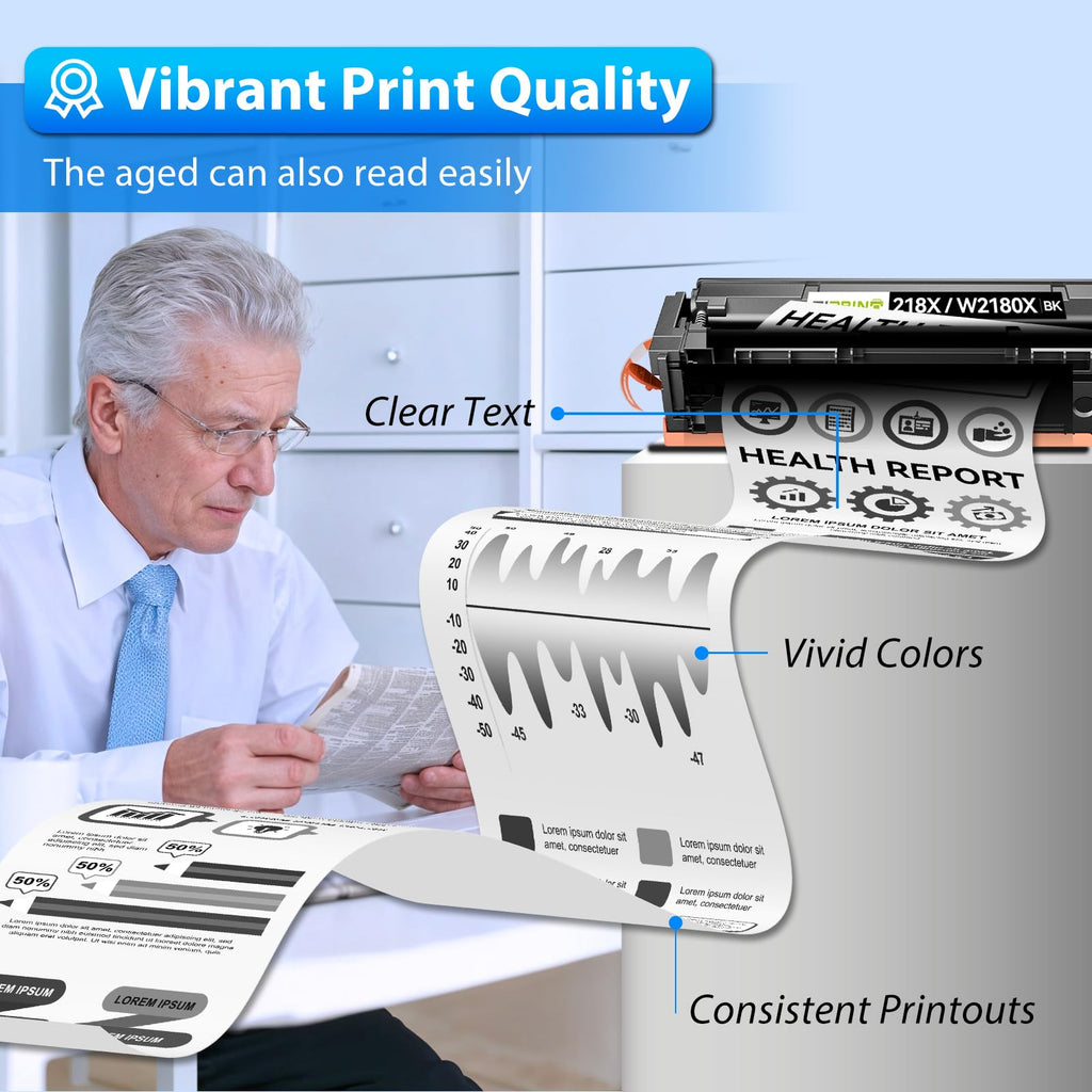 ZIPRINT 218X Black Toner Cartridge 2 Pack with Chip W2180X 3301fdw 3201dw