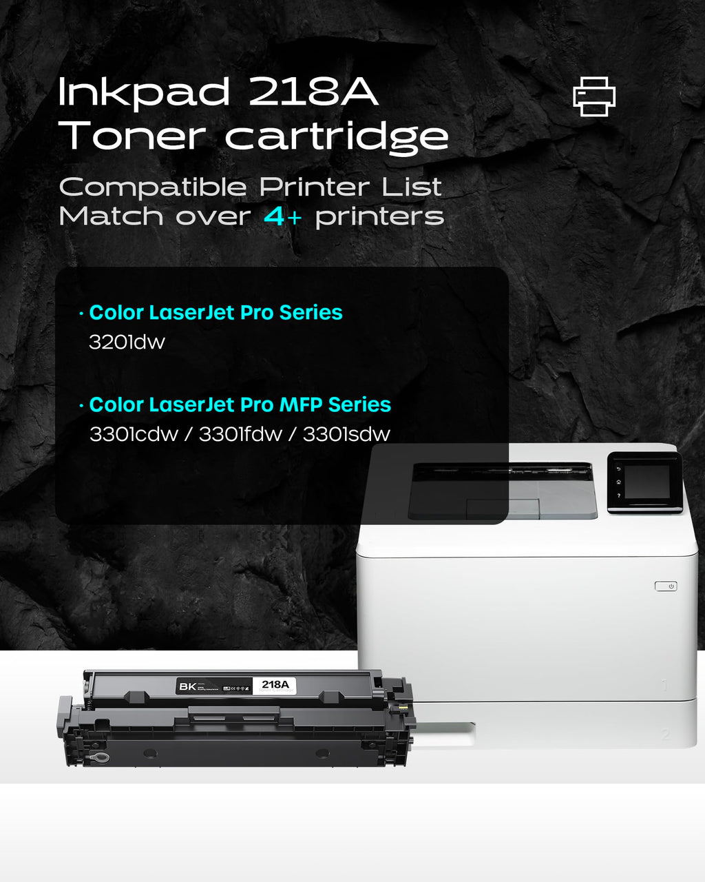 iNKPAD 218A Toner Cartridges 4 Pack Replacement for HP 3301fdw 3301cdw