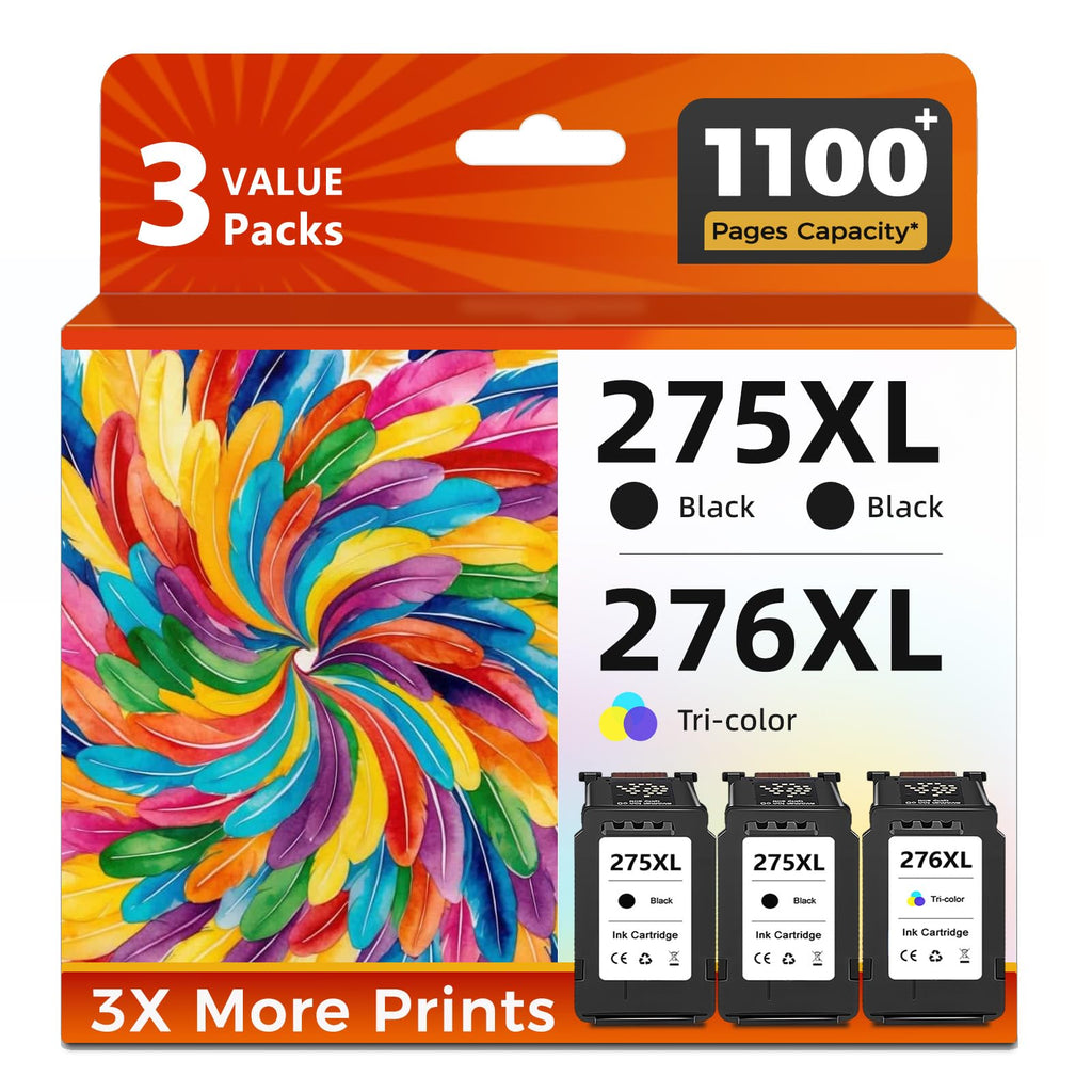 Ecoworld PG-275XL CL-276XL Ink 3-Pack for Canon TS3500 TS3700 TR4700