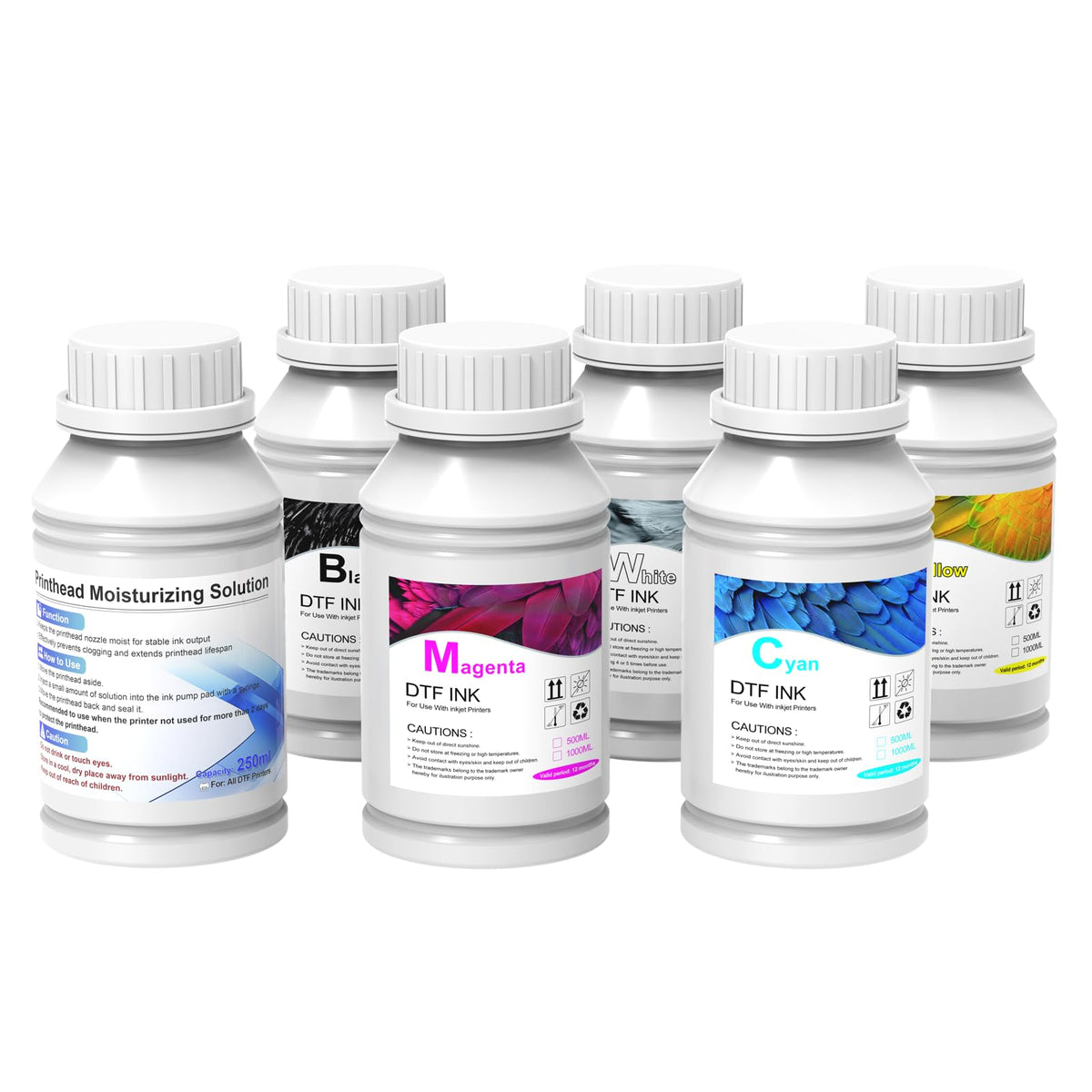 DXZ Premium DTF Ink 1250ML,DTF Transfer Ink for PET Film,Refill for DTF Printers