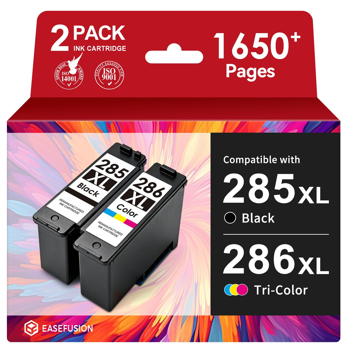 EaseFusion PG-285XL CL-286XL Replacement for Canon 285 and 286 Ink