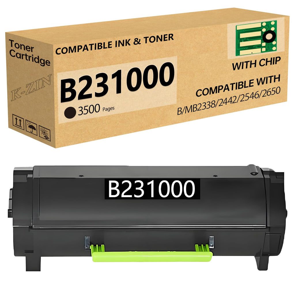K-ZIN B2338 B231000 Black Toner Cartridge with Chip 3500 Pages
