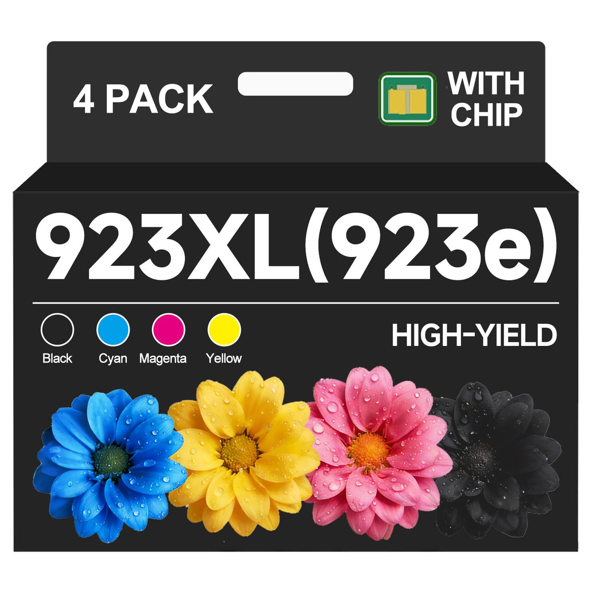 923XL Ink Cartridges 4-Pack w/ Chips for HP OfficeJet Pro 8120 8130 Series