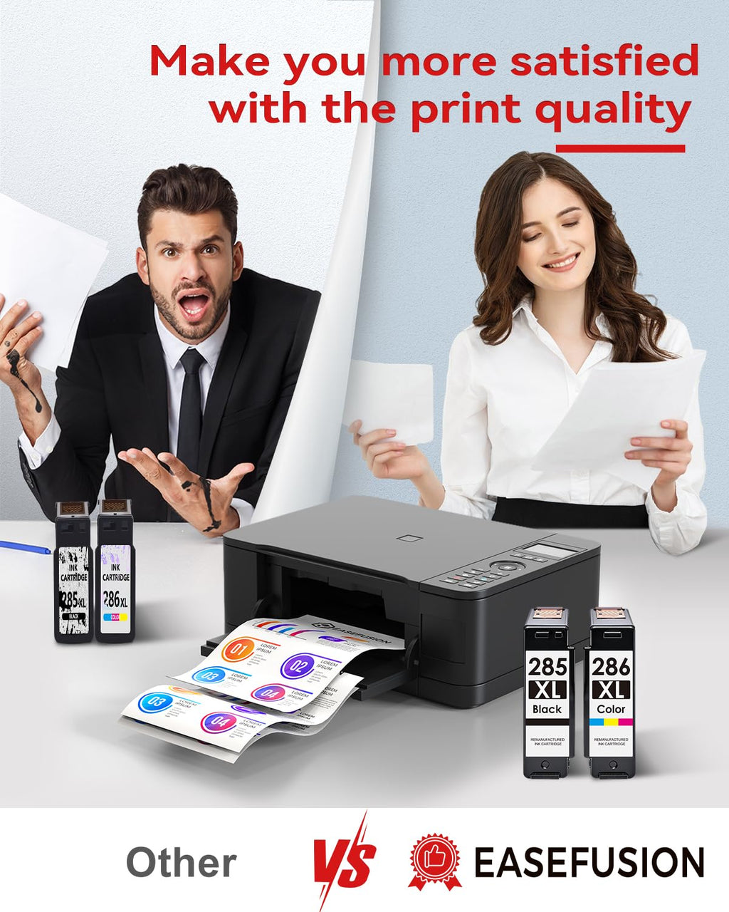 EaseFusion PG-285XL CL-286XL Replacement for Canon 285 and 286 Ink