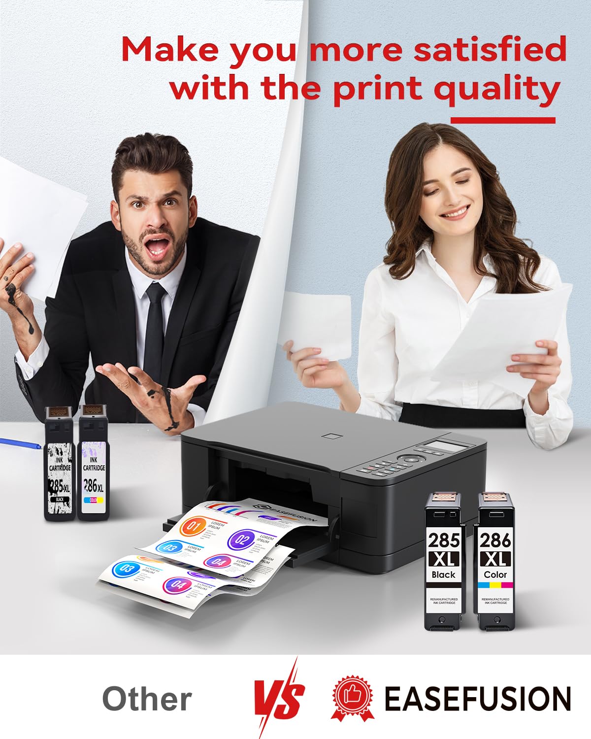 EaseFusion PG-285XL CL-286XL Replacement for Canon 285 and 286 Ink