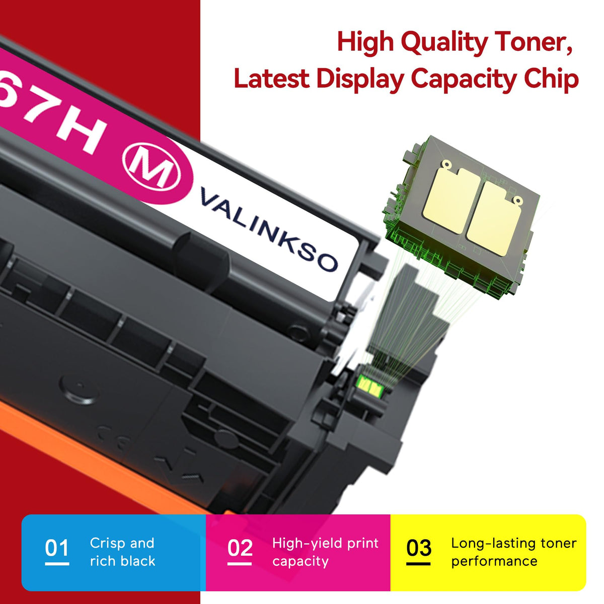 Valinkso Canon 067 067H Toner Cartridge Set 4-Pack for MF656Cdw LBP633Cdw