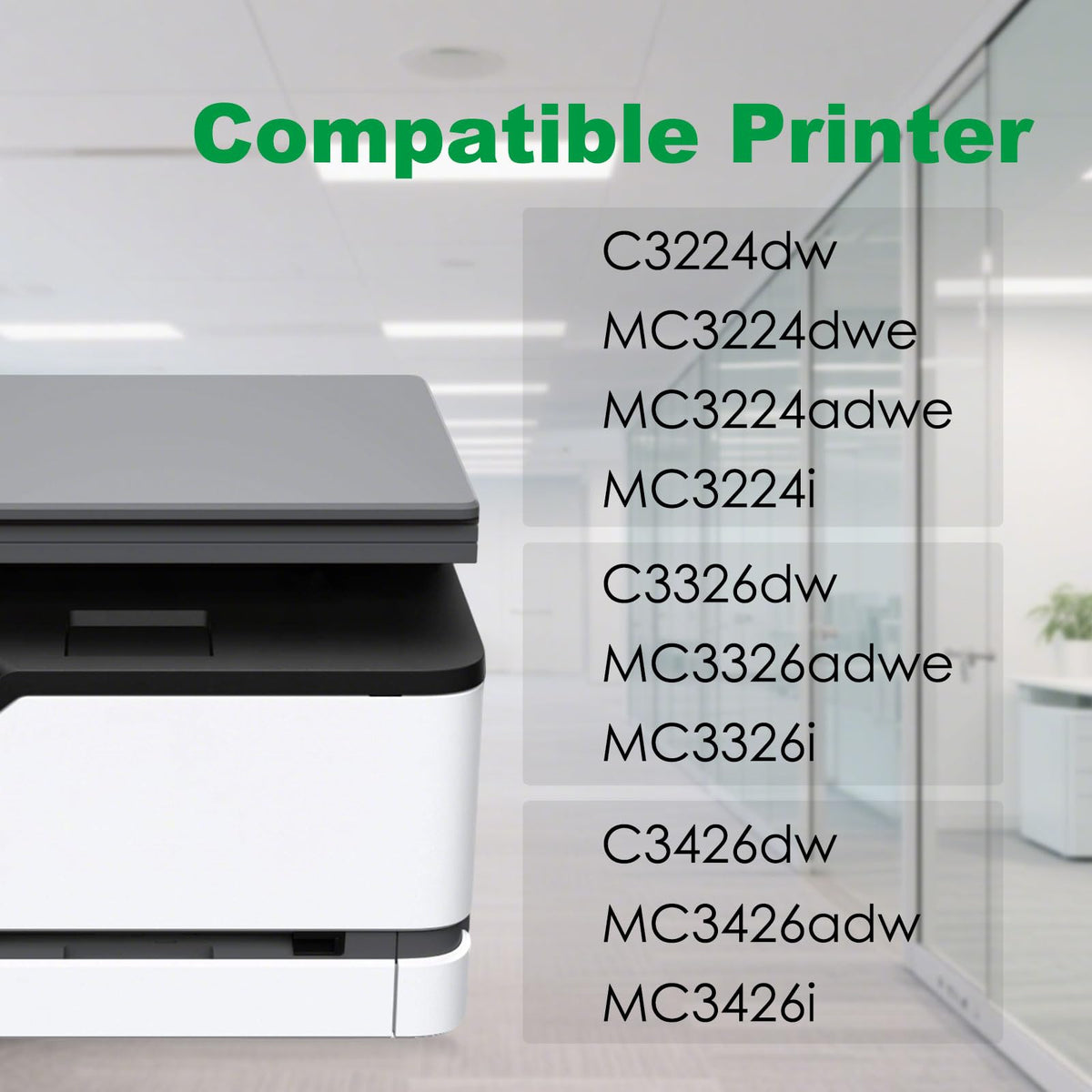 Yenory C3210K0 Black Toner Cartridge for Lexmark C3224 C3326 C3426 MC3224 MC3426