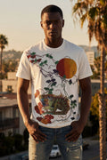 Laurent Tropical Iguana Rhinestone T-Shirt