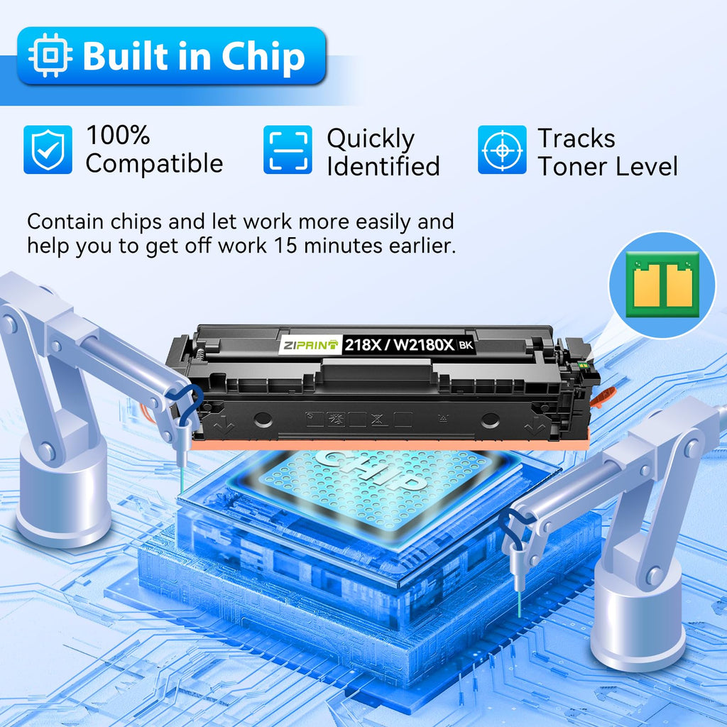 ZIPRINT 218X Black Toner Cartridge 2 Pack with Chip W2180X 3301fdw 3201dw
