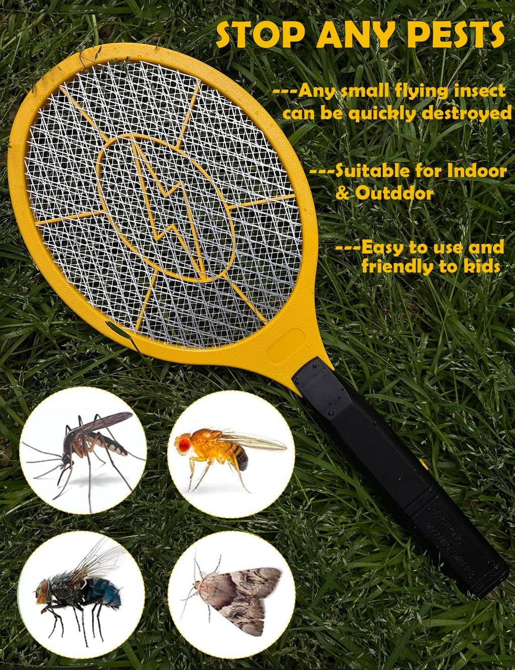 Drihara 2-Pack Electric Fly Swatter – Battery Powered Bug Zapper Racket