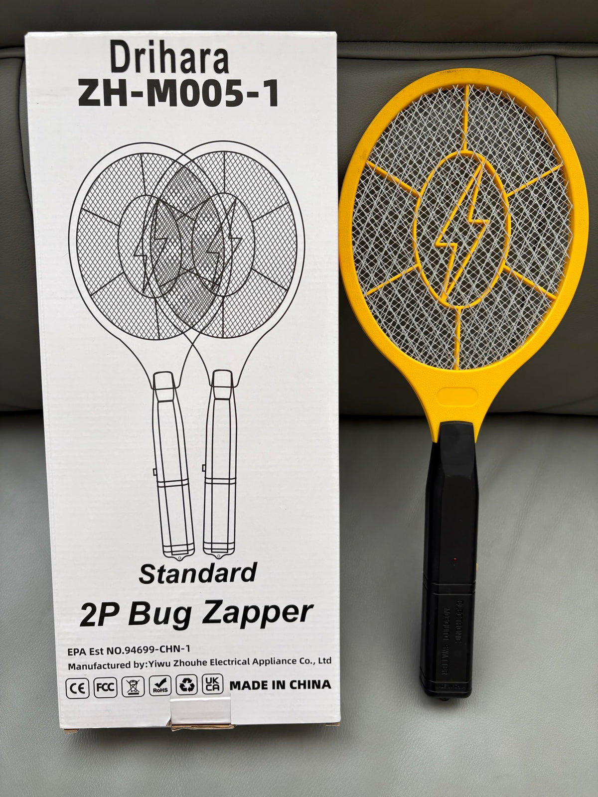 Drihara 2-Pack Electric Fly Swatter – Battery Powered Bug Zapper Racket