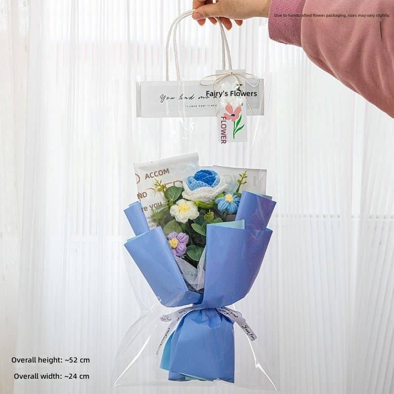 Handmade Crochet Sunflower Bouquet, Artificial Silk Rose, Graduation Gift, Everlasting Flowers For Mother's Day