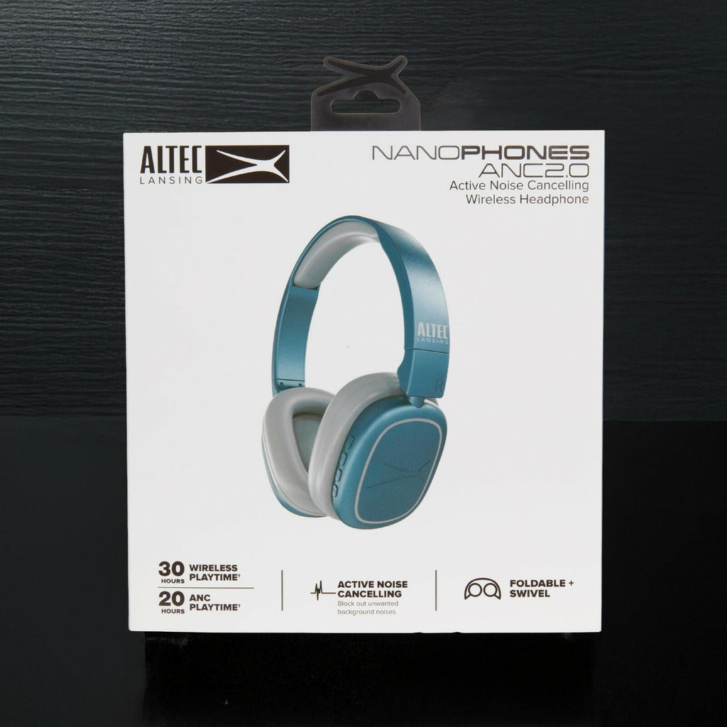 Altec Lansing Nanophones ANC 2.0 Bluetooth Headphones Metallic Blue MZX5501