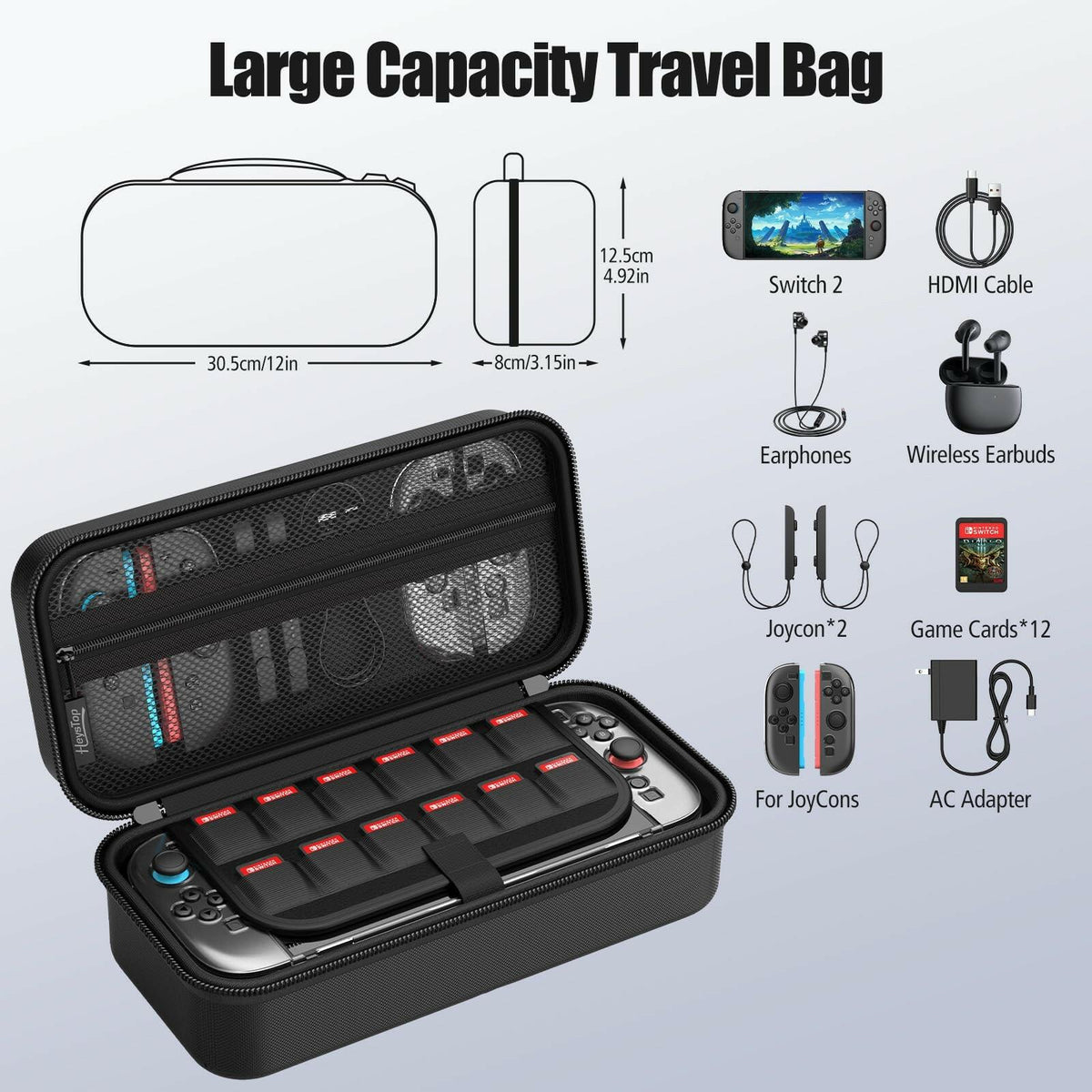 HEYSTOP Accessories Case for Nintendo Switch 2, 12 Game Card Slots Cover