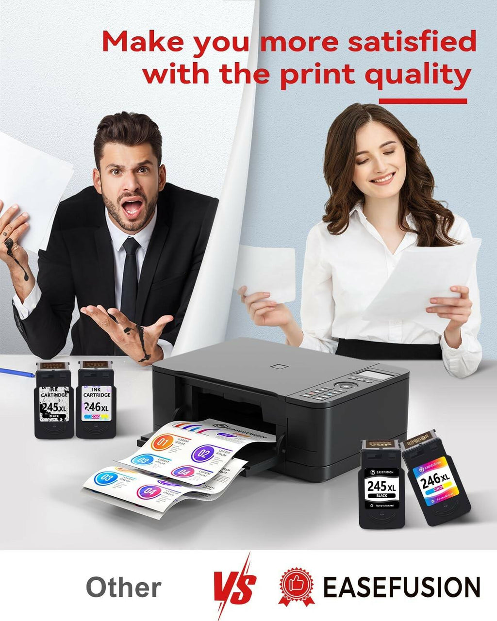Wiseta 245XL 246XL Ink Cartridges Black Color Combo Canon PIXMA 2-Pack
