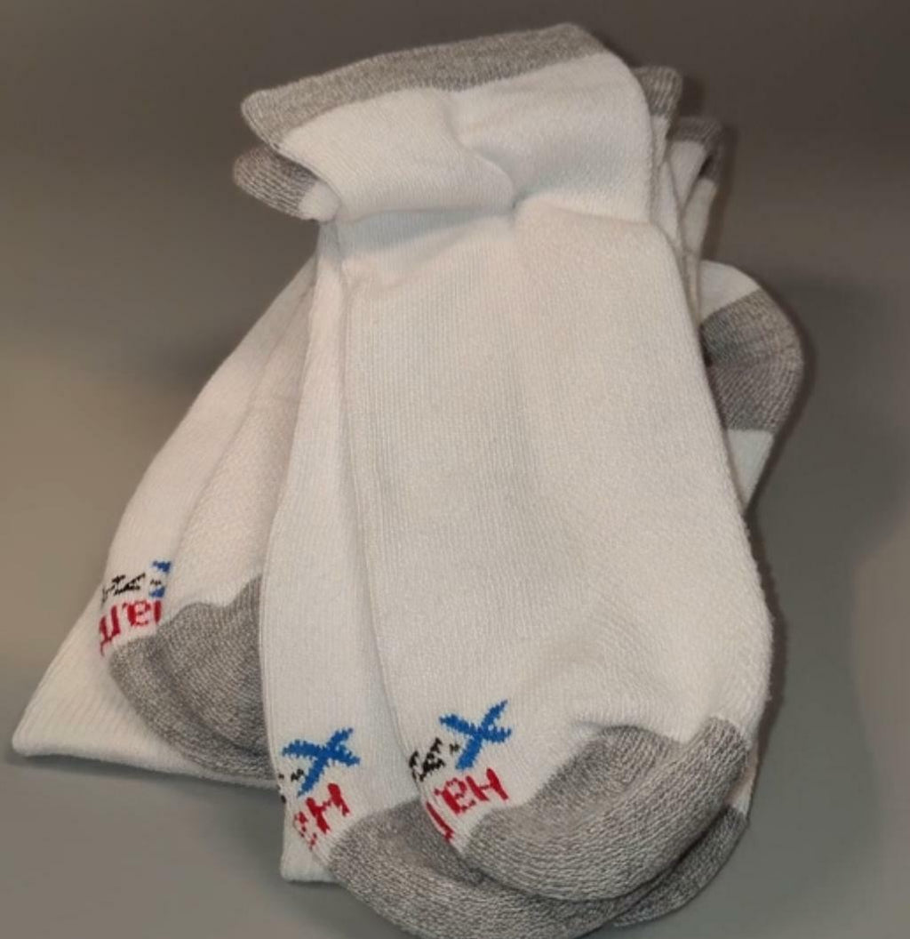 Hanes Mens Cushioned X-Temp Crew Socks 6-Pair Pack, 10-13, White