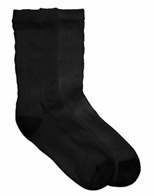 Hanes Cushioned Crew Athletic Socks Extended Size 10-Pack (683/10P) -BLACK -8-12