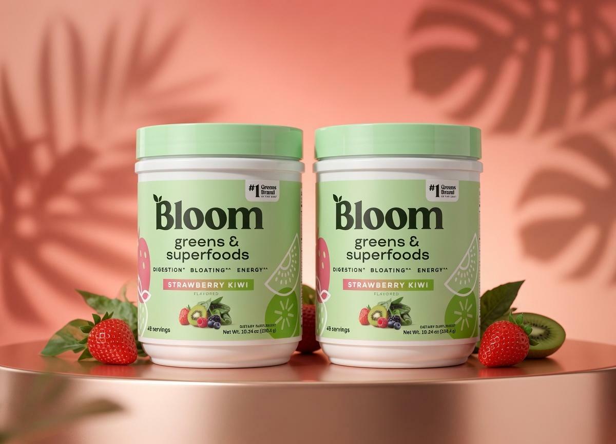 2 Pack - Bloom Nutrition Greens & Superfoods Powder 10.24 Oz EA Strawberry Kiwi
