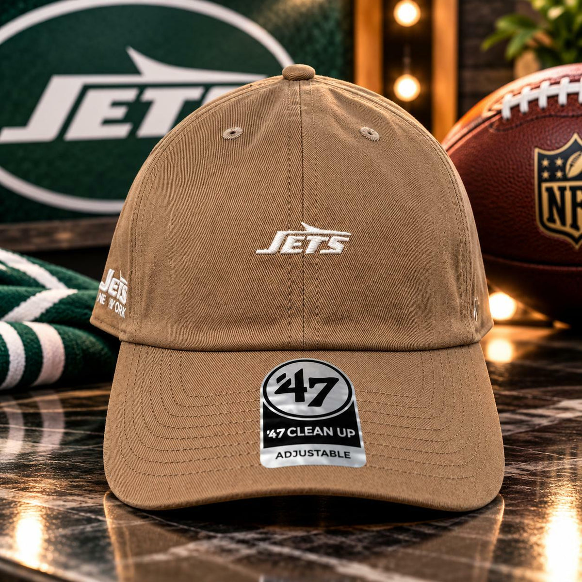 '47 Brand NY Jets Strapback Hat Brown NFL Cap Carhartt